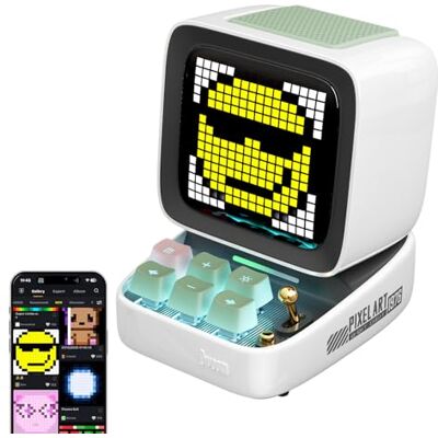 Divoom Ditoo Haut-parleur Bluetooth multifonction Pixel Art rétro avec écran LED RVB programmable, clavier mécanique, réveil intelligent, prend en charge la carte TF et la radio Divoom Ditoo Haut-parleur Bluetooth multifonction Pixel Art rétro avec écran LED RVB programmable, clavier mécanique, réveil intelligent, prend en charge la carte TF et la radio