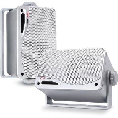Pyle Ensemble d'Enceintes Extérieurs 3 Voies Paire de Haut-Parleurs Marine de 8.9cm et 200W Utilisation Intérieure/Extérieure,sur un Bateau/Piscine ou Terrasse (Blanc) Pyle Ensemble d'Enceintes Extérieurs 3 Voies Paire de Haut-Parleurs Marine de 8.9cm et 200W Utilisation Intérieure/Extérieure,sur un Bateau/Piscine ou Terrasse (Blanc)