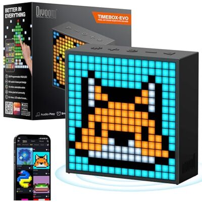 Divoom Timebox Evo Pixel Art Haut-parleur Bluetooth avec contrôle par application, haut-parleur LED créatif et réveil, affichage pixel à faire soi-même, cadeau de Thanksgiving et de Noël parfait pour Divoom Timebox Evo Pixel Art Haut-parleur Bluetooth avec contrôle par application, haut-parleur LED créatif et réveil, affichage pixel à faire soi-même, cadeau de Thanksgiving et de Noël parfait pour