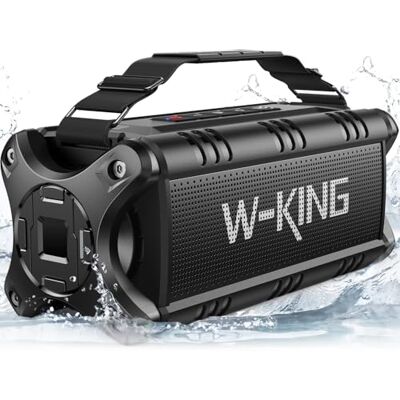 W-KING 50W(90W MAX) Enceinte Bluetooth Puissante, Enceinte Portable Étanche IPX6, Enceinte Bluetooth sans Fil avec 40H Autonomie/Powerbank/EQ, Basses Profondes/HiFi Stéréo, Baffle Extérieur NFC/AUX/TF W-KING 50W(90W MAX) Enceinte Bluetooth Puissante, Enceinte Portable Étanche IPX6, Enceinte Bluetooth sans Fil avec 40H Autonomie/Powerbank/EQ, Basses Profondes/HiFi Stéréo, Baffle Extérieur NFC/AUX/TF