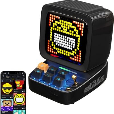 Divoom Ditoo Haut-parleur Bluetooth multifonction Pixel Art rétro avec écran LED RVB programmable, réveil intelligent, clavier mécanique, prend en charge la carte TF et la radio (noir) Divoom Ditoo Haut-parleur Bluetooth multifonction Pixel Art rétro avec écran LED RVB programmable, réveil intelligent, clavier mécanique, prend en charge la carte TF et la radio (noir)