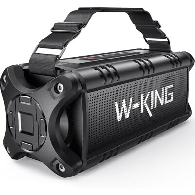 W-KING 50W(90W MAX) Enceinte Bluetooth Puissante, Enceinte Portable Étanche IPX6, Enceinte Bluetooth sans Fil avec 40H Autonomie/Powerbank/EQ, Basses Profondes/HiFi Stéréo, Baffle Extérieur NFC/AUX/TF W-KING 50W(90W MAX) Enceinte Bluetooth Puissante, Enceinte Portable Étanche IPX6, Enceinte Bluetooth sans Fil avec 40H Autonomie/Powerbank/EQ, Basses Profondes/HiFi Stéréo, Baffle Extérieur NFC/AUX/TF