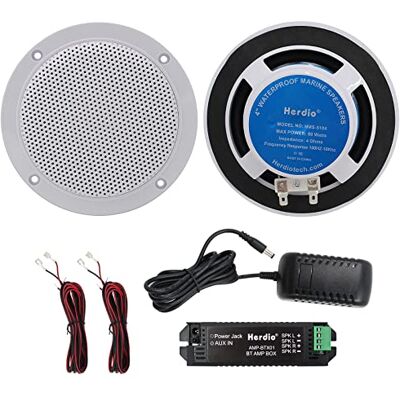 Herdio 4 Pouces Bluetooth 160W Kit haut-parleur de plafond,Résistant à l'eau Pour salle de bain, cuisine, maison, extérieur Herdio 4 Pouces Bluetooth 160W Kit haut-parleur de plafond,Résistant à l'eau Pour salle de bain, cuisine, maison, extérieur