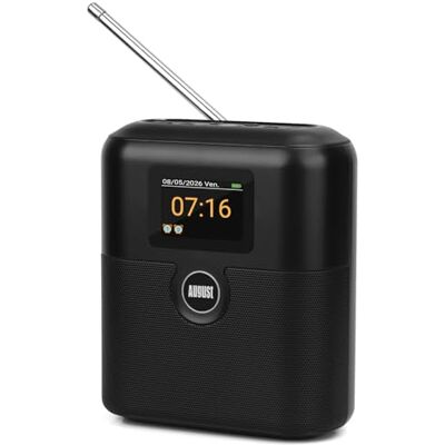 August MB330 Radio Portable DAB Bluetooth Radio Numérique DAB/DAB+/FM 60 Présélections, Double Réveil, Minuterie, Rechargeable USB-C, Entrée/Sortie Aux, Écran Couleur, EQ Cuisine Chambre Extérieur August MB330 Radio Portable DAB Bluetooth Radio Numérique DAB/DAB+/FM 60 Présélections, Double Réveil, Minuterie, Rechargeable USB-C, Entrée/Sortie Aux, Écran Couleur, EQ Cuisine Chambre Extérieur