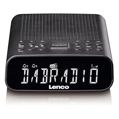 Lenco CR-606BK Radio-réveil compact avec DAB+/FM, Bluetooth® 5.3, écran LCD à intensité variable, double alarme, fonction snooze, port de charge USB et minuterie de mise en veille – Noir Lenco CR-606BK Radio-réveil compact avec DAB+/FM, Bluetooth® 5.3, écran LCD à intensité variable, double alarme, fonction snooze, port de charge USB et minuterie de mise en veille – Noir