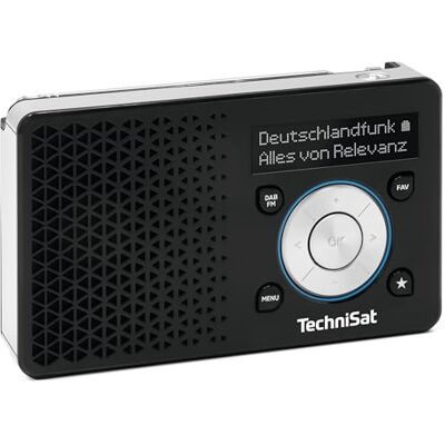 TechniSat DIGITRADIO Radio DAB+, portable, 1 A, avec alerte de sécurité automatique (ASA, DAB, FM, prise casque, mémoire des favoris, écran OLED, petite, 1 W RMS), noir/argenté TechniSat DIGITRADIO Radio DAB+, portable, 1 A, avec alerte de sécurité automatique (ASA, DAB, FM, prise casque, mémoire des favoris, écran OLED, petite, 1 W RMS), noir/argenté
