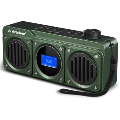 Avantree Boombyte Radio FM Portable avec Enceinte Bluetooth, Deux Haut-parleurs (14W), Volume élevé, Son stéréo, Emplacement pour Carte Micro SD, avec Port USB, 11H Rechargeable Lecteur MP3 Vert Avantree Boombyte Radio FM Portable avec Enceinte Bluetooth, Deux Haut-parleurs (14W), Volume élevé, Son stéréo, Emplacement pour Carte Micro SD, avec Port USB, 11H Rechargeable Lecteur MP3 Vert