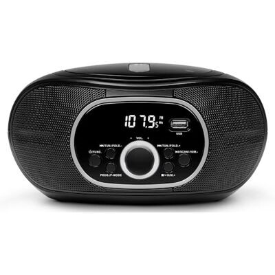 Medion Boombox portable E65711, lecteur CD/MP3, FM, AUX, fonctionnement sur piles, noir Medion Boombox portable E65711, lecteur CD/MP3, FM, AUX, fonctionnement sur piles, noir