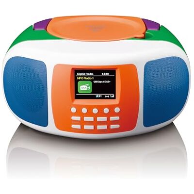 Lenco SCD-861KIDS Radio portable DAB+/FM pour enfants avec Bluetooth® 5.3, lecteur CD, son stéréo, écran couleur, fonction réveil, batterie et secteur, prise AUX et casque, design coloré Lenco SCD-861KIDS Radio portable DAB+/FM pour enfants avec Bluetooth® 5.3, lecteur CD, son stéréo, écran couleur, fonction réveil, batterie et secteur, prise AUX et casque, design coloré