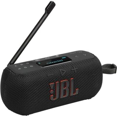JBL Tuner 3, Radio Portable DAB/DAB+/FM avec Bluetooth, Noire 6 Préréglages, 15 h d'autonomie, Étanchéité IP68, Auracast, Compatible avec l'application Portable JBL Tuner 3, Radio Portable DAB/DAB+/FM avec Bluetooth, Noire 6 Préréglages, 15 h d'autonomie, Étanchéité IP68, Auracast, Compatible avec l'application Portable