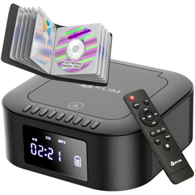 KLIM Boombox E1 avec étui CD Lecteur CD Système Audio Portable + Extra BASS avec Caisson de Basses + Radio FM, MP3 Bluetooth AUX USB + Mode Filaire et Sans Fil Batterie Rechargeable + Télécommande KLIM Boombox E1 avec étui CD Lecteur CD Système Audio Portable + Extra BASS avec Caisson de Basses + Radio FM, MP3 Bluetooth AUX USB + Mode Filaire et Sans Fil Batterie Rechargeable + Télécommande