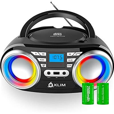 KLIM Boombox B3 Poste Radio CD Portable Nouveauté Radio FM, CD, Bluetooth, USB, MP3 CD Boombox Mode Filaire et sans Fil avec Piles Rechargeables Lentille Laser Lecteur CD Portable KLIM Boombox B3 Poste Radio CD Portable Nouveauté Radio FM, CD, Bluetooth, USB, MP3 CD Boombox Mode Filaire et sans Fil avec Piles Rechargeables Lentille Laser Lecteur CD Portable