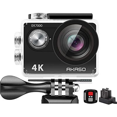 AKASO Caméra d'action EK7000 4K30FPS Caméra sous-marine ultra HD 20 MP Grand angle de 170 degrés Étanche Avec kit d'accessoires Noir AKASO Caméra d'action EK7000 4K30FPS Caméra sous-marine ultra HD 20 MP Grand angle de 170 degrés Étanche Avec kit d'accessoires Noir