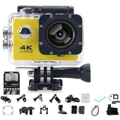 HOLVA Roamix Vision Caméra d'action 4K, caméscope WiFi ultra grand angle de 170° amélioré 2026, caméras vidéo de sport d'extérieur étanches pour les amateurs de photographie et de plongée (jaune, sans HOLVA Roamix Vision Caméra d'action 4K, caméscope WiFi ultra grand angle de 170° amélioré 2026, caméras vidéo de sport d'extérieur étanches pour les amateurs de photographie et de plongée (jaune, sans