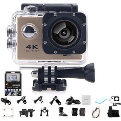 HOLVA Roamix Vision Caméra d'action 4K, caméscope WiFi ultra grand angle de 170° amélioré 2026, caméras vidéo de sport d'extérieur étanches pour les amateurs de photographie et de plongée (doré, sans carte) HOLVA Roamix Vision Caméra d'action 4K, caméscope WiFi ultra grand angle de 170° amélioré 2026, caméras vidéo de sport d'extérieur étanches pour les amateurs de photographie et de plongée (doré, sans carte)