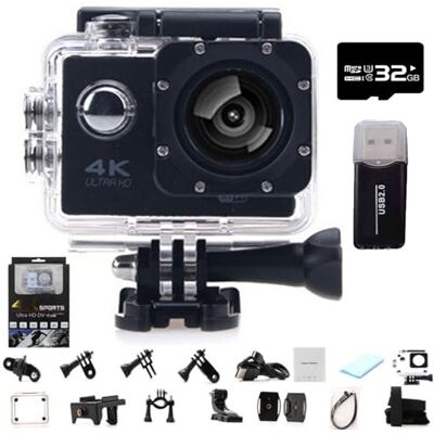 HOLVA Roamix Vision Caméra d'action 4K, caméscope WiFi ultra grand angle de 170° amélioré 2026, caméras vidéo de sport d'extérieur étanches pour les amateurs de photographie et de plongée (noir, 32 G) HOLVA Roamix Vision Caméra d'action 4K, caméscope WiFi ultra grand angle de 170° amélioré 2026, caméras vidéo de sport d'extérieur étanches pour les amateurs de photographie et de plongée (noir, 32 G)