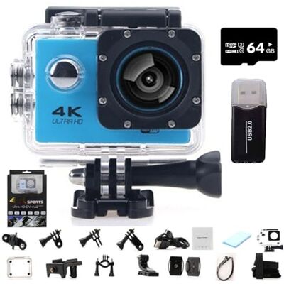 HOLVA Roamix Vision Caméra d'action 4K, caméscope WiFi ultra grand angle de 170° amélioré 2026, caméras vidéo de sport d'extérieur étanches pour les amateurs de photographie et de plongée (bleu, 64 G) HOLVA Roamix Vision Caméra d'action 4K, caméscope WiFi ultra grand angle de 170° amélioré 2026, caméras vidéo de sport d'extérieur étanches pour les amateurs de photographie et de plongée (bleu, 64 G)