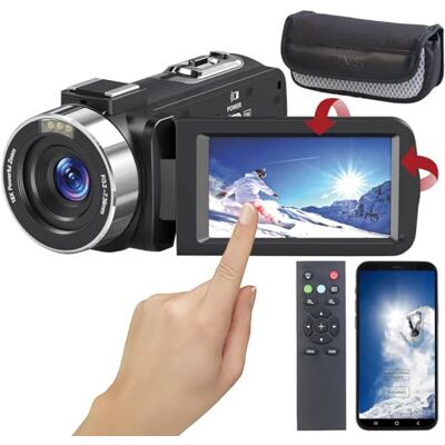 Somikon Caméra vidéo : caméscope 8K UHD Wi-Fi avec écran tactile IPS, 48 MP, zoom 18x, application (caméra 8K, caméra vidéo, vision nocturne) Somikon Caméra vidéo : caméscope 8K UHD Wi-Fi avec écran tactile IPS, 48 MP, zoom 18x, application (caméra 8K, caméra vidéo, vision nocturne)