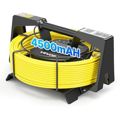 VEVOR Caméra d'Inspection de Tuyauterie 20 m avec WiFi, Caméra Endoscopique IP68 pour Tuyauterie avec 12 LED, Alimentation CC, Connexion à Smartphone et Tablette, pour Inspection d'égouts et VEVOR Caméra d'Inspection de Tuyauterie 20 m avec WiFi, Caméra Endoscopique IP68 pour Tuyauterie avec 12 LED, Alimentation CC, Connexion à Smartphone et Tablette, pour Inspection d'égouts et