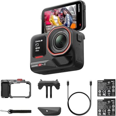 Insta360 Ace Pro 2 Xplorer Bundle Double batterie Caméra d'action étanche 8K co-conçue avec Leica, capteur 1/1,3", double puce AI, faible luminosité, audio supérieur, écran rabattable et édition IA Insta360 Ace Pro 2 Xplorer Bundle Double batterie Caméra d'action étanche 8K co-conçue avec Leica, capteur 1/1,3", double puce AI, faible luminosité, audio supérieur, écran rabattable et édition IA