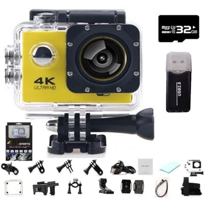 HOLVA Roamix Vision Caméra d'action 4K, caméscope WiFi ultra grand angle de 170° amélioré 2026, caméras vidéo de sport d'extérieur étanches pour les amateurs de photographie et de plongée (jaune, 32 G HOLVA Roamix Vision Caméra d'action 4K, caméscope WiFi ultra grand angle de 170° amélioré 2026, caméras vidéo de sport d'extérieur étanches pour les amateurs de photographie et de plongée (jaune, 32 G