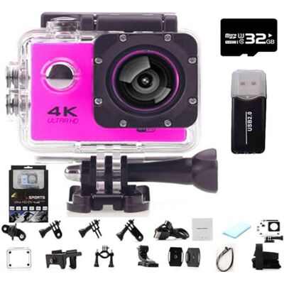HOLVA Roamix Vision Caméra d'action 4K, caméscope WiFi ultra grand angle de 170° amélioré 2026, caméras vidéo de sport d'extérieur étanches pour les amateurs de photographie et de plongée (rose, 32 G) HOLVA Roamix Vision Caméra d'action 4K, caméscope WiFi ultra grand angle de 170° amélioré 2026, caméras vidéo de sport d'extérieur étanches pour les amateurs de photographie et de plongée (rose, 32 G)