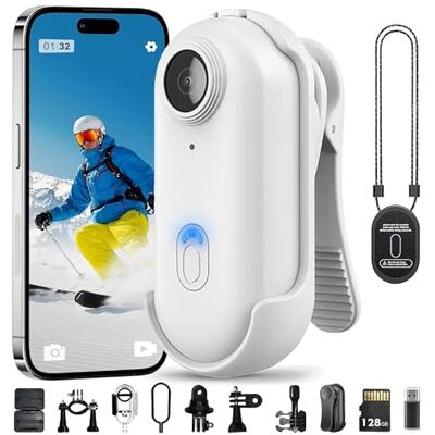 generic 4K PRO Caméra d'acquisition étanche, caméscopes pour action d'aventures corporelles portables, HD, ultra grand angle de 120°, avec audio et vidéo, pour vlogging (blanc Official Match) generic 4K PRO Caméra d'acquisition étanche, caméscopes pour action d'aventures corporelles portables, HD, ultra grand angle de 120°, avec audio et vidéo, pour vlogging (blanc Official Match)