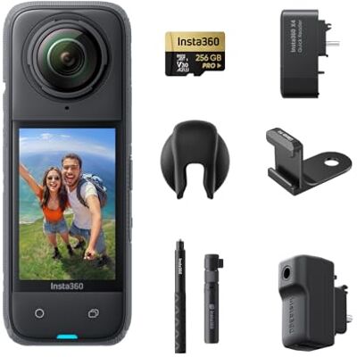 Insta360 X4 Creator Bundle Caméra d'action étanche 8K 360°, vidéo grand angle 4K, perche à selfie invisible, protection d'objectif, autonomie de batterie de 135 min, édition IA, pour sport et voyages Insta360 X4 Creator Bundle Caméra d'action étanche 8K 360°, vidéo grand angle 4K, perche à selfie invisible, protection d'objectif, autonomie de batterie de 135 min, édition IA, pour sport et voyages