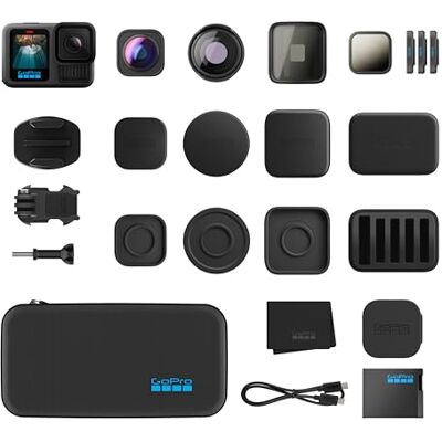 GoPro HERO13 Black + HB-Series Lens Collection – Comprend un objectif macro, un objectif ultra large, 4 filtres ND, un objectif anamorphique et un étui haut de gamme GoPro HERO13 Black + HB-Series Lens Collection – Comprend un objectif macro, un objectif ultra large, 4 filtres ND, un objectif anamorphique et un étui haut de gamme