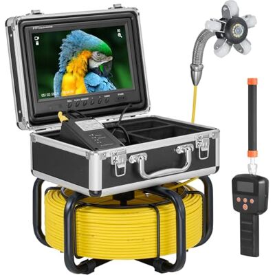 VEVOR Caméra d'inspection de canalisation avec détecteur 512 Hz 30 m Écran HD de 9" 1080p Zoom 36x Caméra tubulaire avec 12 LED Carte SD de 32 Go Endoscope Tubes de canal VEVOR Caméra d'inspection de canalisation avec détecteur 512 Hz 30 m Écran HD de 9" 1080p Zoom 36x Caméra tubulaire avec 12 LED Carte SD de 32 Go Endoscope Tubes de canal