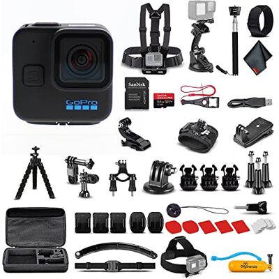 GoPro Go Pro HERO11 Hero11 Mini caméra d'action étanche avec vidéo 5,3 K Ultra HD, photos 24,7 MP, capteur 1/1,9", stabilisation + kit d'accessoires 50 en 1 + carte de 64 Go + plus encore GoPro Go Pro HERO11 Hero11 Mini caméra d'action étanche avec vidéo 5,3 K Ultra HD, photos 24,7 MP, capteur 1/1,9", stabilisation + kit d'accessoires 50 en 1 + carte de 64 Go + plus encore