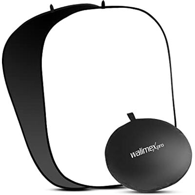 Walimex Pro Fond pliant 2en1 (coton peu réfléchissant, sac de transport pratique inclus, 145x200 cm) noir/blanc Walimex Pro Fond pliant 2en1 (coton peu réfléchissant, sac de transport pratique inclus, 145x200 cm) noir/blanc