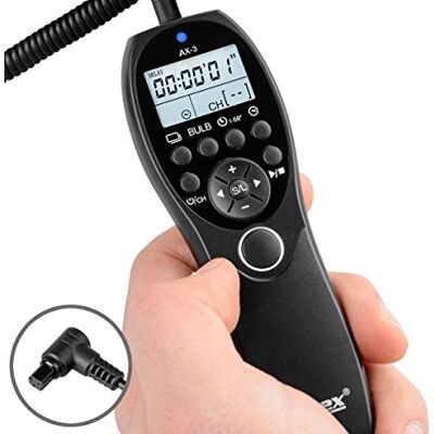ayex AX-3 Déclencheur à distance N3 pour Canon EOS 1D X Mark II, 5D Mark IV, 5DS, 6D, 7D Mark II etc. ayex AX-3 Déclencheur à distance N3 pour Canon EOS 1D X Mark II, 5D Mark IV, 5DS, 6D, 7D Mark II etc.