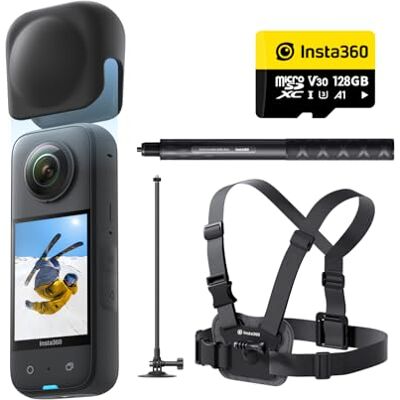 Insta360 X3 Snow Bundle Caméra d'action étanche à 360° avec capteur 1/2", 5,7K 360°, photos 72MP 360°, stabilisation, écran tactile 2,29", rétroaction de vibration, traitement IA, streaming en Insta360 X3 Snow Bundle Caméra d'action étanche à 360° avec capteur 1/2", 5,7K 360°, photos 72MP 360°, stabilisation, écran tactile 2,29", rétroaction de vibration, traitement IA, streaming en