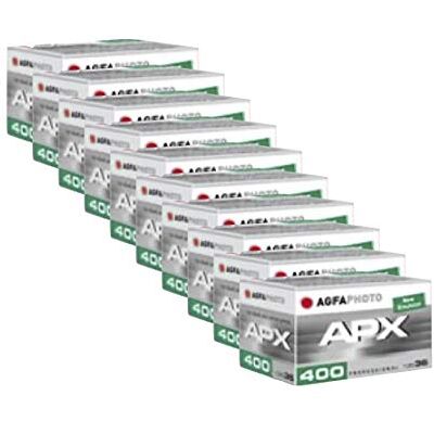AgfaPhoto APX 400 Prof 135-36 Lot de 10 pellicules Noir/blanc Jusqu'à 360 poses AgfaPhoto APX 400 Prof 135-36 Lot de 10 pellicules Noir/blanc Jusqu'à 360 poses