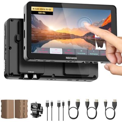 NEEWER Moniteur de champ pour appareil photo reflex numérique 7", écran tactile 1200 nits 1920 x 1080, boucle HDMI 4K avec 3D LUT Peak Focus Assist Video Assist HDR Waveform/SDI/2 batteries 4400 mAh NEEWER Moniteur de champ pour appareil photo reflex numérique 7", écran tactile 1200 nits 1920 x 1080, boucle HDMI 4K avec 3D LUT Peak Focus Assist Video Assist HDR Waveform/SDI/2 batteries 4400 mAh
