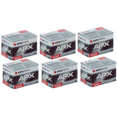 AgfaPhoto B&W 135-36 Lot de 6 films professionnels pour Agfa APX 100 AgfaPhoto B&W 135-36 Lot de 6 films professionnels pour Agfa APX 100
