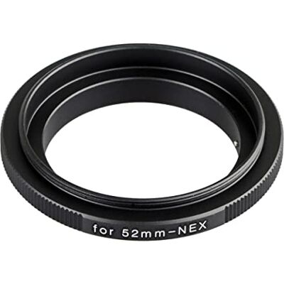 ayex Adaptateur rétro/bague d'inversion compatible avec Sony NEX E-Mount – Adaptateur macro de reversering 52 mm, pour visser un objectif inversé pour les prises de vue macro ayex Adaptateur rétro/bague d'inversion compatible avec Sony NEX E-Mount – Adaptateur macro de reversering 52 mm, pour visser un objectif inversé pour les prises de vue macro