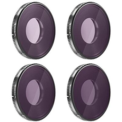 FREEWELL Bright Day Lot de 4 filtres d'objectif ND/PL compatibles avec Osmo Action 3 (non compatible avec Action 4) FREEWELL Bright Day Lot de 4 filtres d'objectif ND/PL compatibles avec Osmo Action 3 (non compatible avec Action 4)