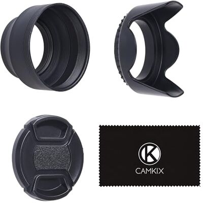 CAMKIX 2 Pare-Soleil pour lentilles: Tulipe + Caoutchouc – 1 Bouchon d'objectif – Réduit Les Reflets des lentilles – Protège Contre la lumière de Soleil Excessive pour des Photos et des vidéos améliorées CAMKIX 2 Pare-Soleil pour lentilles: Tulipe + Caoutchouc – 1 Bouchon d'objectif – Réduit Les Reflets des lentilles – Protège Contre la lumière de Soleil Excessive pour des Photos et des vidéos améliorées