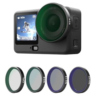 TELESIN Kit de filtres CPL ND pour DJI Osmo Action 6 – Lot de 4 filtres polarisants ND8 ND16 ND32, verre optique HD multicouche, accessoires Action 6 Creator Combo TELESIN Kit de filtres CPL ND pour DJI Osmo Action 6 – Lot de 4 filtres polarisants ND8 ND16 ND32, verre optique HD multicouche, accessoires Action 6 Creator Combo
