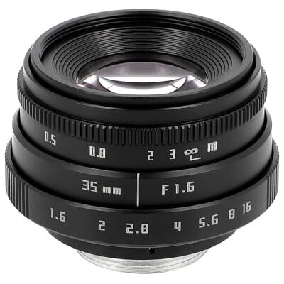 ayex Objectif 35 mm F1.6 C-Mount noir Objectif manuel APS-C Portrait & Cine en métal ayex Objectif 35 mm F1.6 C-Mount noir Objectif manuel APS-C Portrait & Cine en métal