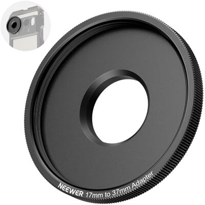 NEEWER Bague d'Adaptation de Filtre d'Objectif 17mm à 37mm, Compatible avec Beastgrip 37mm Objectifs 15 Pro Max S24 Ultra Stabilisateur de Cage de Téléphone pour Enregistrement Vidéo, PA061 NEEWER Bague d'Adaptation de Filtre d'Objectif 17mm à 37mm, Compatible avec Beastgrip 37mm Objectifs 15 Pro Max S24 Ultra Stabilisateur de Cage de Téléphone pour Enregistrement Vidéo, PA061