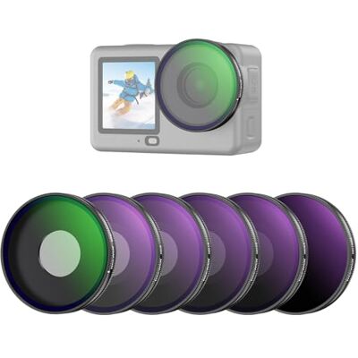 NEEWER Kit de filtres CPL + ND compatibles avec DJI Osmo Action 6 seulement, ND8/16/32/64/1000, filtre polarisant circulaire réglable, vissable multicouche, accessoire photo Action Cam FL-B101 NEEWER Kit de filtres CPL + ND compatibles avec DJI Osmo Action 6 seulement, ND8/16/32/64/1000, filtre polarisant circulaire réglable, vissable multicouche, accessoire photo Action Cam FL-B101
