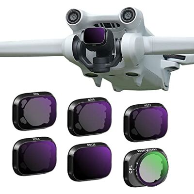 NEEWER Lot de 6 filtres ND compatibles avec DJI Mini 3/Mini 3 Pro, CPL ND8 ND16 ND32 ND64 ND128 Filtre à densité neutre Accessoire d'objectif de drone, verre optique HD multicouche, cadre en alliage NEEWER Lot de 6 filtres ND compatibles avec DJI Mini 3/Mini 3 Pro, CPL ND8 ND16 ND32 ND64 ND128 Filtre à densité neutre Accessoire d'objectif de drone, verre optique HD multicouche, cadre en alliage