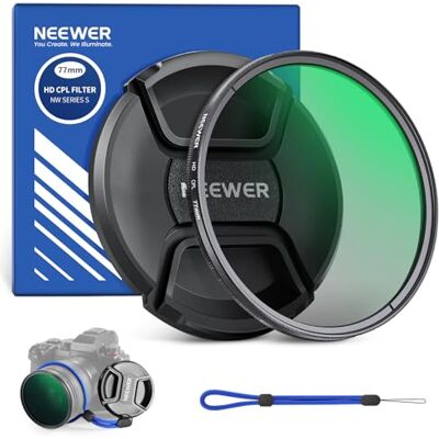NEEWER Filtre CPL 77mm avec Capuchon d'Objectif,Filtre d'Objectif de Caméra Polarisant Circulaire avec Revêtements Nanométrique Multi-Résistants,Verre Optique HD Ultra Fin,élimine Reflet/éblouissement NEEWER Filtre CPL 77mm avec Capuchon d'Objectif,Filtre d'Objectif de Caméra Polarisant Circulaire avec Revêtements Nanométrique Multi-Résistants,Verre Optique HD Ultra Fin,élimine Reflet/éblouissement