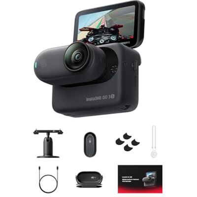 Insta360 GO 3S 128GB Nero-Cam 4K pour vlogging, POV mains libres, montage magnétique, stabilisation, 140 minutes d'autonomie, étanche jusqu'à 10 m, édition IA (pack moto POV-128G, noir nuit) Insta360 GO 3S 128GB Nero-Cam 4K pour vlogging, POV mains libres, montage magnétique, stabilisation, 140 minutes d'autonomie, étanche jusqu'à 10 m, édition IA (pack moto POV-128G, noir nuit)