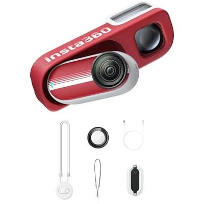 Insta360 GO 3S Retro Bundle Special Edition 128 Go Rouge – Petite caméra de vlogging 4K, caméra POV mains libres, filtres rétro, 4K30fps, extra Bttery, caméra Vlog légère portable pour prises de vue Insta360 GO 3S Retro Bundle Special Edition 128 Go Rouge – Petite caméra de vlogging 4K, caméra POV mains libres, filtres rétro, 4K30fps, extra Bttery, caméra Vlog légère portable pour prises de vue