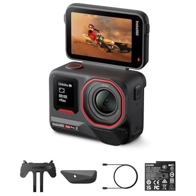 Insta360 Ace Pro 2 Ensemble de batterie unique – Caméra d'action étanche 8K co-conçue avec Leica, capteur 1/1,3", double puce AI, faible luminosité, audio supérieur, écran rabattable et édition IA Insta360 Ace Pro 2 Ensemble de batterie unique – Caméra d'action étanche 8K co-conçue avec Leica, capteur 1/1,3", double puce AI, faible luminosité, audio supérieur, écran rabattable et édition IA