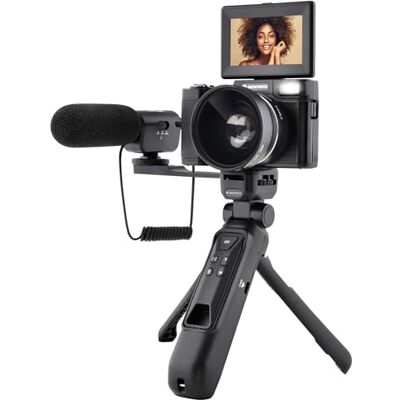 AgfaPhoto Realishot VLG-4K S Pack Vlogging Complet : Caméra 4K, Objectif Grand Angle, Trépied Powerbank et Télécommande AgfaPhoto Realishot VLG-4K S Pack Vlogging Complet : Caméra 4K, Objectif Grand Angle, Trépied Powerbank et Télécommande